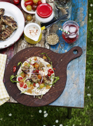 Kofta with Tahini Sauce and Tomato Salsa