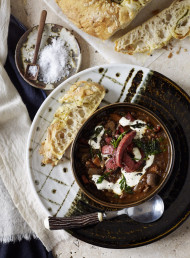 Puy Lentil, Porcini Mushroom and Chorizo Soup 