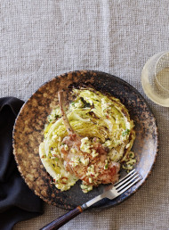 Pork Cutlets with Parmesan Roasted Cabbage