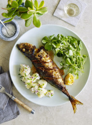 Devilled Fish with Potato Salad