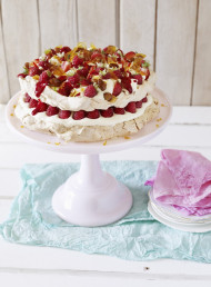 Red Berry, Star Anise and Almond Crunch Meringue Torte