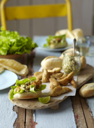 Fish Burgers with Gribiche Sauce