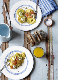 Creamed Eggs with Smoked Salmon, Capers and Lemon 