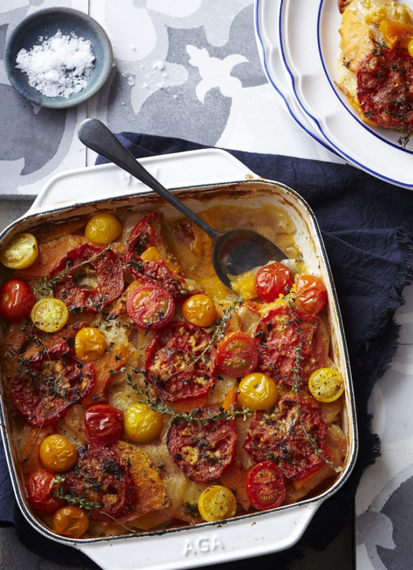 Tomato, Pumpkin and Potato Gratin