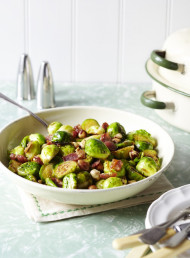 Brussels Sprouts with Bacon, Orange and Hazelnuts