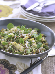 Zesty Rice Salad with Preserved Lemon, Artichokes and Asparagus