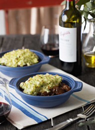 Braised Lamb Pie with Red Wine and Colcannon