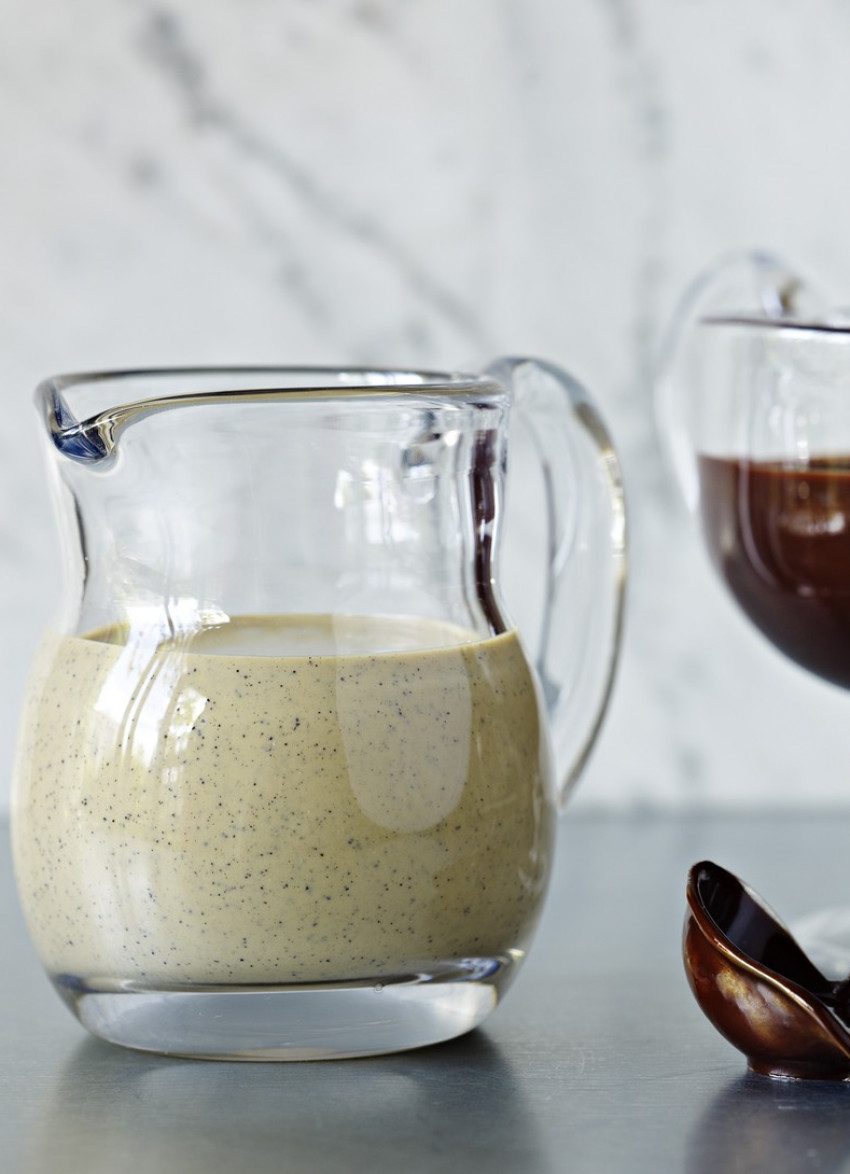 White Chocolate, Espresso and Brandy Custard