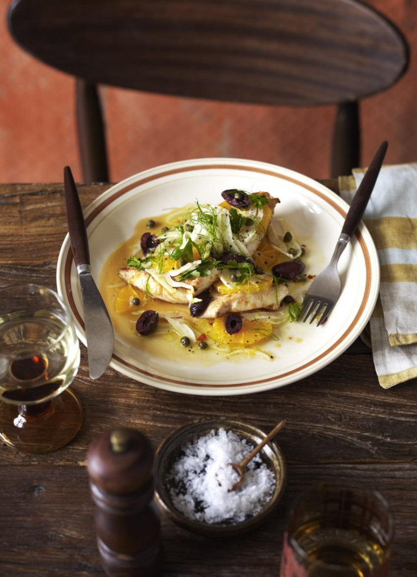 Fish with Fennel and Orange Salad