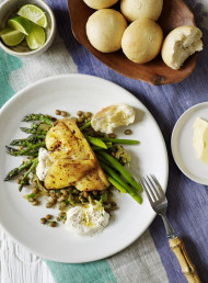 Spiced Fish on Lentil and Herb Salad