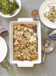 Baked Leeks with Ham and Cheese