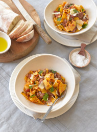 Quick Beef Ragu on Pasta