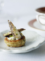 Herb Blini with Smoked Fish