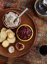 Chicken Liver Pâté with Red Onion and Pomegranate Molasses Relish
