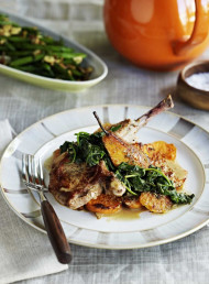 Pork with Sautéed Pears and Spinach