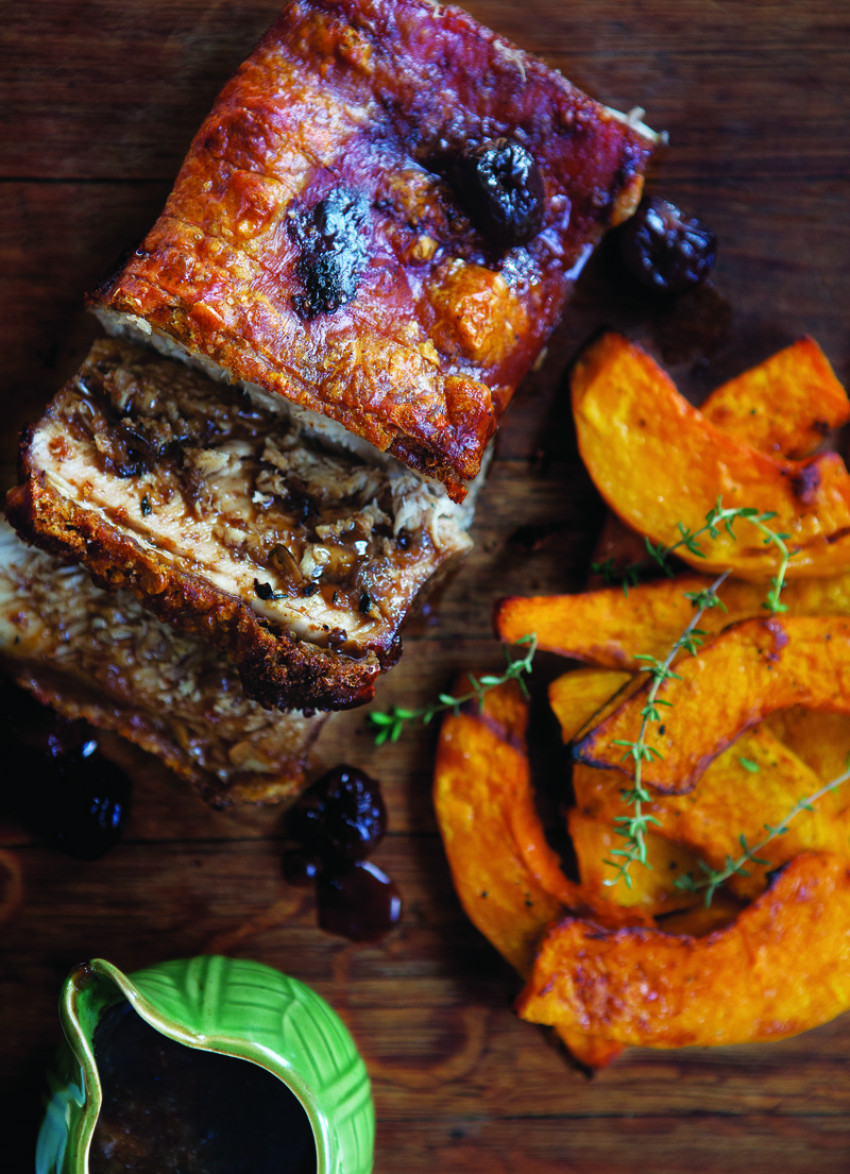 Braised Pork Belly with Sweet Cherries