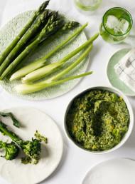 Green Pea, Avocado and Spinach with Lime and Harissa