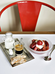 Roasted Plums and Rhubarb