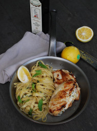 Ricotta Stuffed Chicken Breasts with Fettuccini