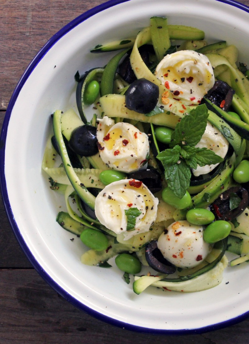 Buffalo Mozzarella and Zucchini Ribbon Salad
