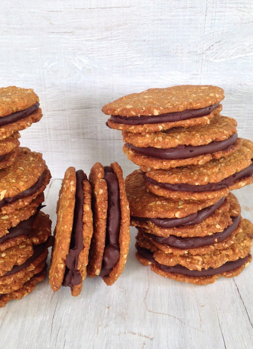 Orange and Spice Coconut Thins with Chocolate Ganache