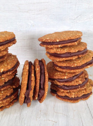 Orange and Spice Coconut Thins with Chocolate Ganache