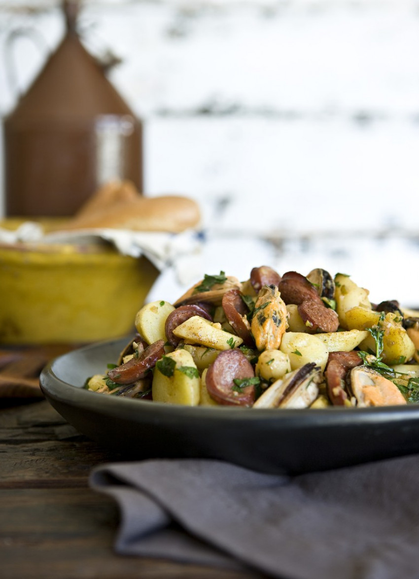 Mussel, Potato and Chorizo Salad