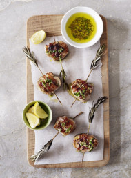 Pork and Bacon Braciole Skewers