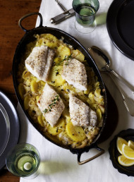 Braised Fish with Leeks, Thyme and Potatoes