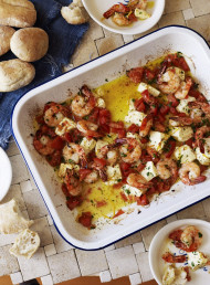 Baked Prawns with Lemon and Feta