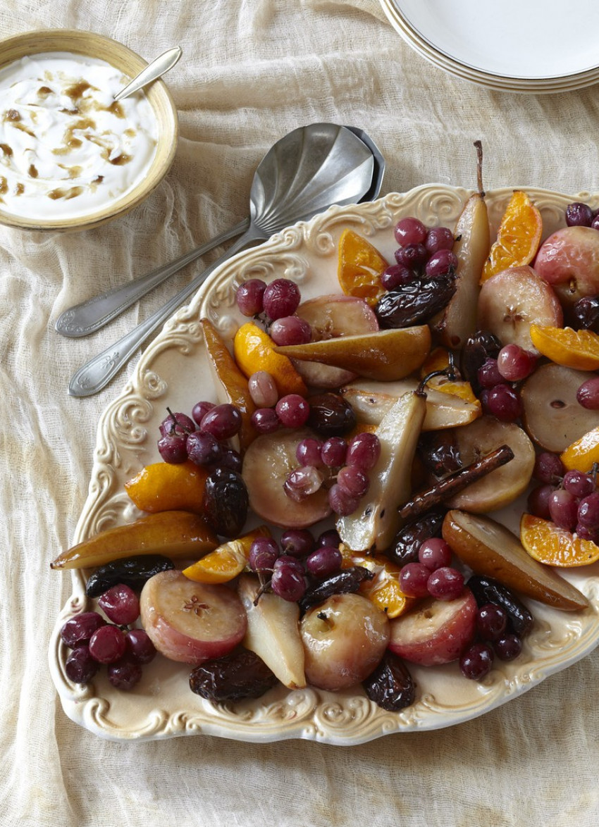 Roasted Winter Fruits with Butterscotch Yoghurt