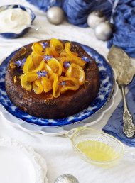 Flourless Hazelnut and Orange Syrup Cake with Orange Syllabub 