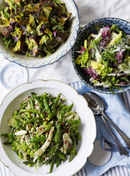 Green Bean, Edamame Bean and Fennel Salad with Pink Peppercorn Dressing