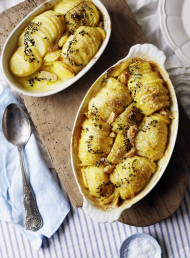 Hasselback Potatoes with Thyme, Garlic and Parmesan
