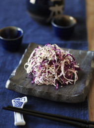 Shaved Cabbage with Soy and Lemon Dressing 