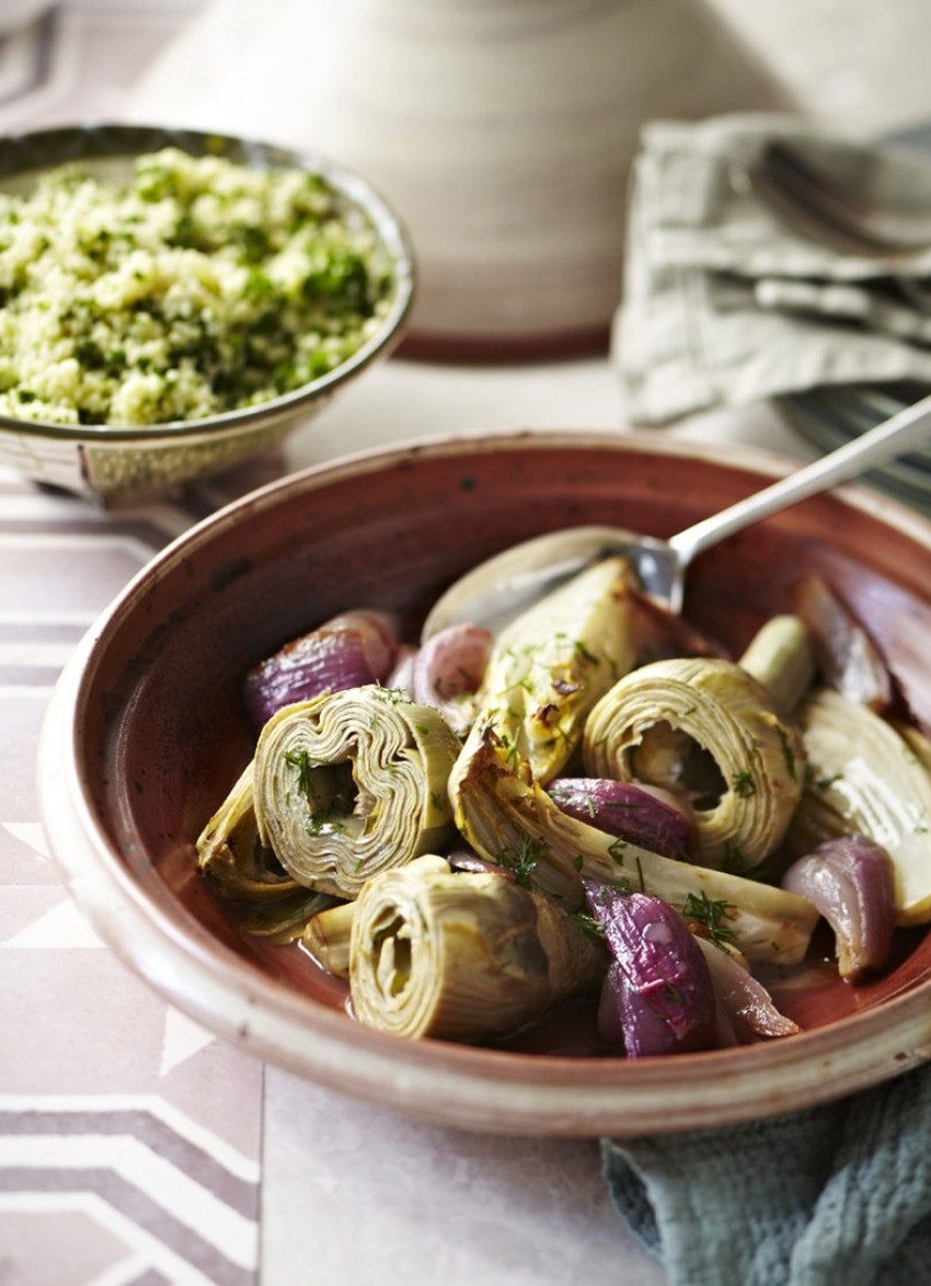 Bitter Lettuce Tagine with Artichokes