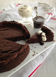 Double Chocolate Tart with Fudge Sauce