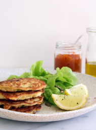 Corn Fritters with Feta, Cumin and Spring Onion