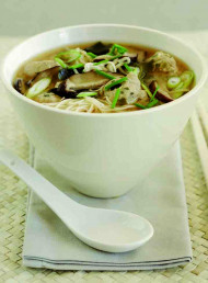 Shiitake, Miso Soup with Chicken Dumplings