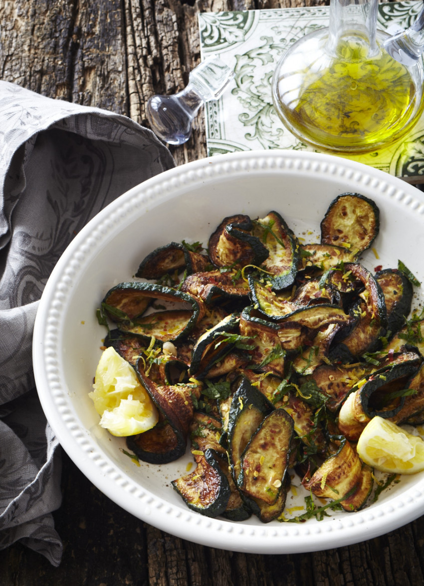 Fried Zucchini with Lemon, Chilli and Mint