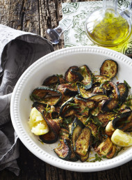 Fried Zucchini with Lemon, Chilli and Mint