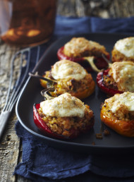 Chorizo and Basil Risotto Stuffed Capsicums