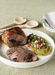 Roast Lamb with Eggplant Salad