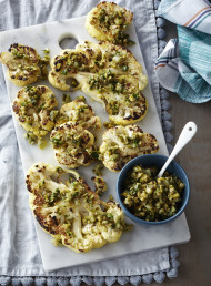 Roasted Cauliflower with a Sicilian Caper and Olive Salsa