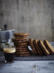 Chocolate Oat Cookie Sandwiches with Bourbon Chocolate Ganache