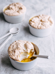 Hot Lemon Meringue and Passionfruit Puddings