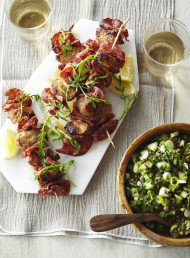Pork and Salami Spiedini with Lentil Salad
