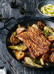 Roast Pork Belly with Pears, Ginger and Fennel