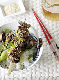 Korean Sesame Grilled Beef and Mushrooms