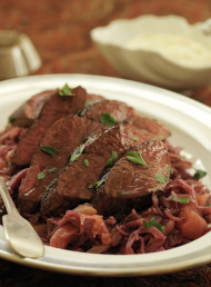 Ostrich with Red Cabbage and Horseradish Cream